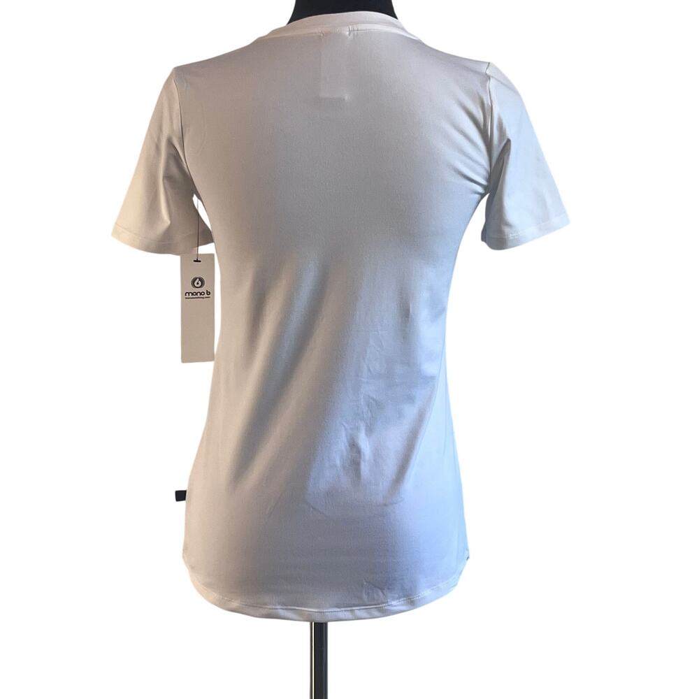 White Anthropologie Mona B Crewneck White Tee Size Medium NWT - Picture 2 of 6